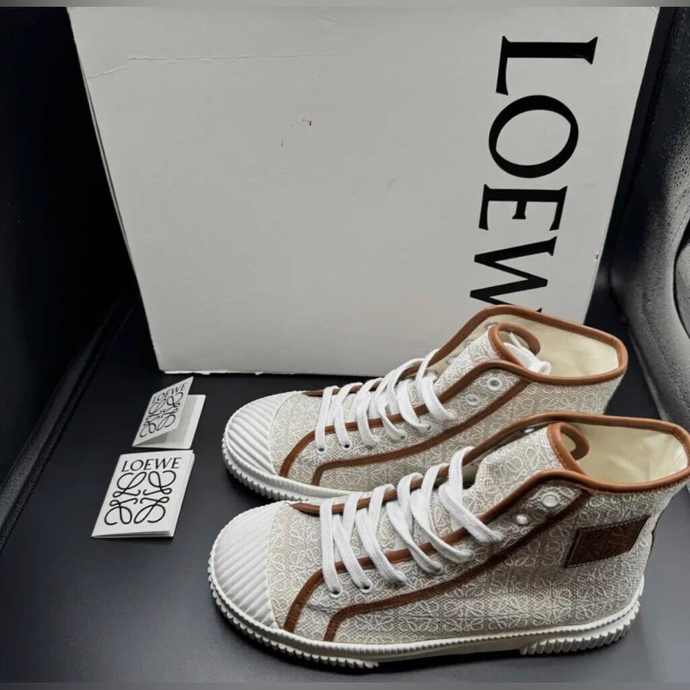 LOEWE Cloth Lace Ups Anagram High Cut Shoes Size US 7 (approx) - Picture 3 of 12